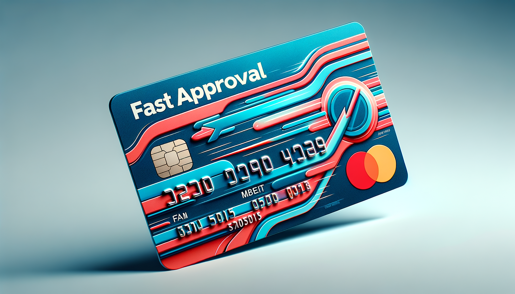 angled view of a fast approval credit card on a solid background